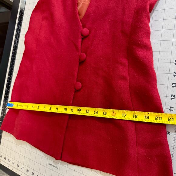 Tailored Fire: Structured Red Longline Vest (The Dressmaker Fashion) - Picture 15 of 16